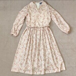 InRoads of Dallas Vintage Prairie Farmhouse Romantic 14 Floral Dress 1970s